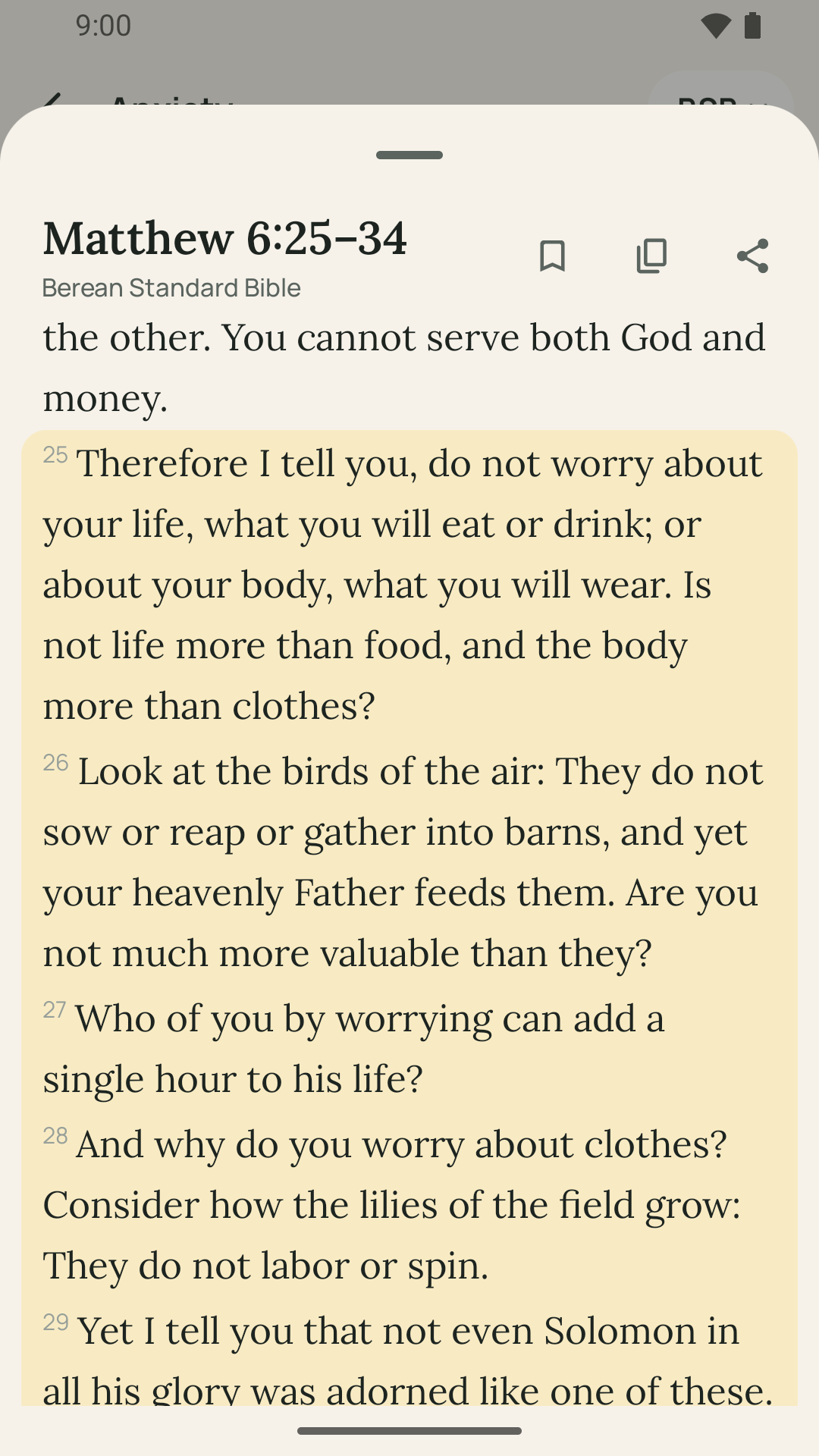 A verse read in its chapter